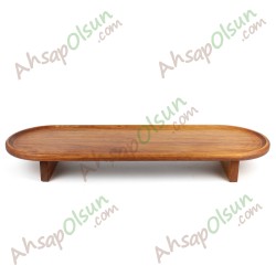 Ayaklı Ahşap Kebap sunum Tahtası · iroko · 70x24 h:8 cm