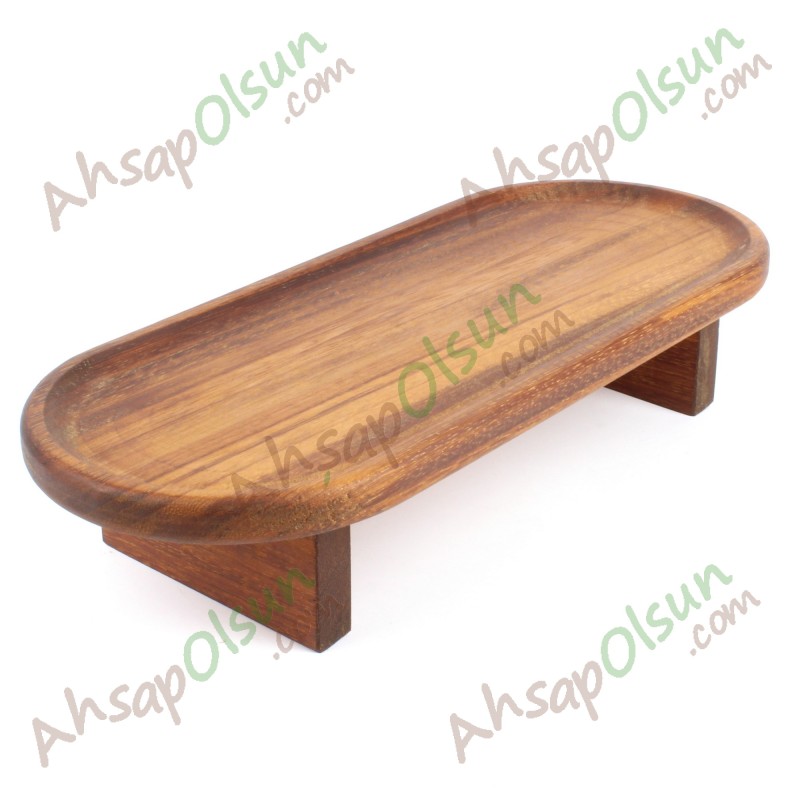 Ayaklı Ahşap Kebap Servis Tahtası · iroko · 44x18 h:8 cm