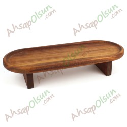 Ayaklı Ahşap Kebap Servis Tahtası · iroko · 44x18 h:8 cm