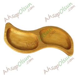 iroko Çerezlik Kahvalık · "S" 2 Bölmeli · 30x12,5 cm